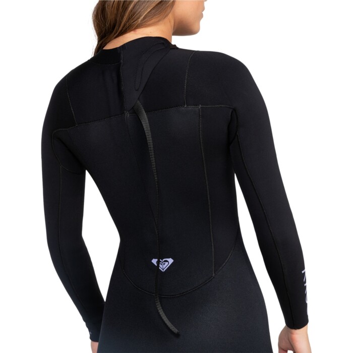 2024 Roxy Mujer Prologue 4/3mm Back Zip Neopreno ERJW103167 - Black